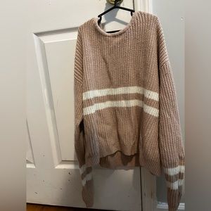 small pacsun beige striped sweater